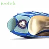 est INS Style Royal Blue Elegant Low Heels Nigeria Design African Ladies Shoes And Bag Set 240130