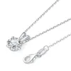 Dortnover Custom VVS 1CT runda Moissanite Pendant Necklace 925 Silver Claw Setting Minimalistic Diamond Tester Pendant