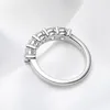Smyoue Wit Goud D Kleur 4mm Ring voor Vrouwen 15CT Steen Match Diamond Wedding Band Bruid S925 Sterling Zilver GRA 240130