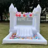 Partihandel Commerica White Bounce House for Kids 4x2.5x2.5Mh (13.2x8.2x8.2ft) Full PVC Bouncy Castle med Slide Mini Bounce Ball Pit Air Blower Free Ship