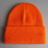 Casquette de crâne unie, chapeaux tricotés, bonnet chaud d'hiver pour hommes et femmes, Orange jaune noir vert foncé Beige 9785022