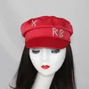 Simple Rhinestone RB Hat Women Men Street Fashion Style sboy Hats Black Berets Flat Top Caps Drop Ship Cap 240202