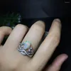 Cluster Rings Shop Products Star Ring Fashion Design. Natural Opal 925 Sterling Silver. Jewelry