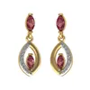 Boucles d'oreilles en forme de marquise rubis pavé de diamants en or 18 carats Boucles d'oreilles en gros de diamants en or Fabricant de bijoux fins en pierres précieuses