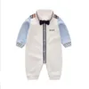 Född baby pojke romper gentleman stil onesie för höst jumpsuit 100% bomull spädbarn kostym babygrow saker 240119
