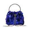 Classy Evening Bag 's Highend Metal Tassel Sequin Dinner Handheld Crossbody Bucket