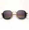 Óculos de luxo Jack óculos de sol feminino masculino smetal hexágono óculos de sol vintage óculos de proteção UV400 lentes de vidro com estojo de couro e pacote de varejo