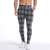 Pantaloni da uomo Pantaloni casual di marca di moda Pantaloni scozzesi dai piedi piccoli da uomo ad alta elasticità Q240218