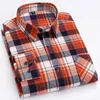 Algodão masculino flanela camisa de manga comprida casual macio confortável engrossar camisas xadrez blusa roupas masculinas oversize s6xl 240119