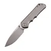 A0222 High End Folding Knife D2 Satin Drop Point Blade CNC TC4 Titaniumlegering Handle Ball Bearing EDC Pocket Knives