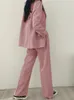 Blazer 2 pezzi Set Abiti Autunno Inverno Moda coreana Pantaloni Suit Office Lady Solid Dressing Abbigliamento femminile 240127