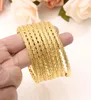 8 piezas 68 mm de diámetro mujeres grandes Dubai india niñas brazalete 24 K Color oro pulsera brazalete africano árabe novia etíope boda Jewe9966691