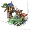 Block 2024 Modern Treehouse Building Blocks Classic Model Set Bricks Kids Kits For Boys Toys Children