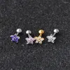 Brincos de zircão piercing jóias de aço inoxidável flores earpiercing cartilagem tragus ear studs