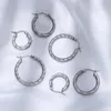 Çember Küpe 3PAIR Vintage Kadınlar İçin Bükülmüş Altın Kaplama Paslanmaz Çelik Twist Ear Toka İstiflenebilir Çember Çemberler Parti Takı