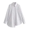 Women's Blouses SuperAen European And American Style 2024 Fashion Casual Panel Striped Loose Shirt