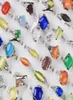 كامل 100pcs Cat Eye Gemstone 925 Silver Rings Colors Wedding Comple