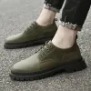 Lederen veterschoenen mode comfortabel Oxford Outdoor Dress for Men Sneakers 404