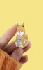 Bubble Dog Emalj Cartoon Akita Puppy Boba Milk Tea Drink Mat smycken Brosches Animal Lovers Badges Lapel Pins8630853