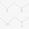 2024 Klassieke M-serie Enkele Drie Diamanten Sliding Asymmetrische Ketting voor Vrouwen Designer Sieraden Party Wedding Lovers Gift