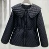 Women's Trench Coats Doll Kllar Light Down Cotton Kurtka Kobiet Talia Śmiennikowa Owewecja 2024 Autumn Zima Czarna biała luźna płaszcz Kobieta