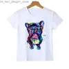 T-shirts Boys/Girls Summer Hip Hop Print t-shirt Funny Painting Cute Dog Printed 3D T shirt Tops Kids Tees Unisex Top Tee Q240218