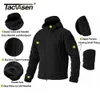 Tacvasen Tactical Fleece Jacketsメンズ軍事作業フード付きサファリコートアウトドアウォームジャケットウィンドブレイカー240124