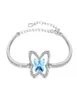 Härlig designad armband Sterling Silver Butterfly Mönster Invisibel inställning Mosaik Sky Blue Crystal Armband Kvinnor Julgåva4871669