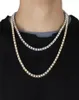 Collier de chaîne à une rangée de diamants hip hop européen et américain pour hommes mode colliers de glace en titane or argent 8344609