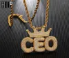 Hip Hop Iced Out Crown Bubble Letters Custom Name Cubic Zircon Chain Pendants Necklaces For Men Jewelry12304341