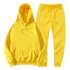 Men's And Women's Solid Color Long Sleeves Hoodie Sets Joggers Brand Sweatpants Fleece Jogger Suit Sweatshirt Pullover Fashion 240119