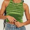 Women's Tanks Knit Crop Tops Y2K Women 2024 Sleeveless Basic T Shirts Casual Vintage 90s Summer Tank Top Off Shoulder Blue T-Shirts O Neck