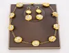 GuaiGuai Schmuck Natürliche Süßwasser Weiße Biwa Perle Münze 24 KT Vergoldet Halskette Ohrringe Sets Handgemacht Für Frauen Echt Jewlery2916515