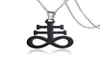 Wiccan Jewelry Symbole alchimique pour l'Église du Soufre de Satan Satans Pendentif Collier en acier inoxydable plaqué noir Inversible2750132