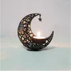 Candle Holders 1PC Moon Candlestick Metal Decoration Modern Light Luxury Romantic Wedding Christmas Day Cup