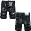 Svart jeans shorts för män mens shorts dsqs mens jeans shorts mode hip hop rock moto orolig denim cyklist dsq sommarblå cool kille jean kort vanliga kläder