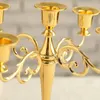 5 têtes bougeoirs en métal doré décoration de centre de fête de mariage dîner aux chandelles restaurant bar chandelier ornement 240125
