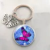 Porte-clés bijoux de mode pendentif en verre alliage porte-clés créatif motif papillon cadeau unique