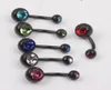 Anello per ombelico moda B09 mix 6 colori 50 pezzi Anello per ombelico in acciaio anodizzato gioielli per il corpo6457503