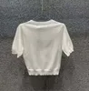 女性トップサマーショートスリーブセーター女性OネックニットファッションインスタイルトレンディレタープレスドリルトップレディTシャツ高品質のニットシャツ
