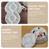 Dinnerware Sets Imitation Porcelain Melamine Tableware Sorting Tray Multi-grid Serving Plate Round Fruit Trays