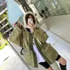 Women's Trench Coats Yedinas Army Green Loose Coat And Jacket Women Clothes Long Sleeve Korean Style Autumn Winter Outerwear Drawstring