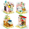 Bloki kreatywne mini pokój łazienka kuchnia budowa bloków miaste przyjaciele Zagraj w domu mieszkanie Model Zgromadzenie cegieł miniaturowe zabawki