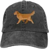 Bollmössor denim Cap Cute Golden Retriever Baseball Dad Classic Justerbar Casual Sports for Men Women Hats