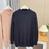 Fall Winter 100kg Simple Temperament Beaded Mock Neck Knitted Sweater Plus Size Womens Casual Inner Wear Bottoming Jumper 240202