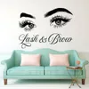 Lash & Brow Wall Decal Eyelash Extension Beauty Salon Decoration Make Up Room Wall Stickers Art Cosmetic Art Poster LL300 201201215V