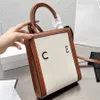 2024 Vintage Handbag Trend Item Canvas Tote Simple Fashion Crossbody Bag cabas tote mini Vertical Handbag Printed High Appearance Level Detachable Belt 194372