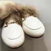 Kids Fur Buty Dzieci ciepłe slajdy na świeżym powietrzu Kaptury Dziewczęta Toddler Beige Marka Flats Princess Slajdes SLIDE On Buty Winter 240118