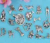 Vintage Silver Mixed Pattern Puppy Dog Paw Prints Dingles Beads Charms Pendant For Women Dress Armband Fashion Smycken Fynd 12355319