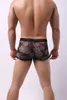 Mutande da uomo sexy stampato in pizzo trasparente traspirante boxer slip intimo floreale pantaloncini lingerie mutandine